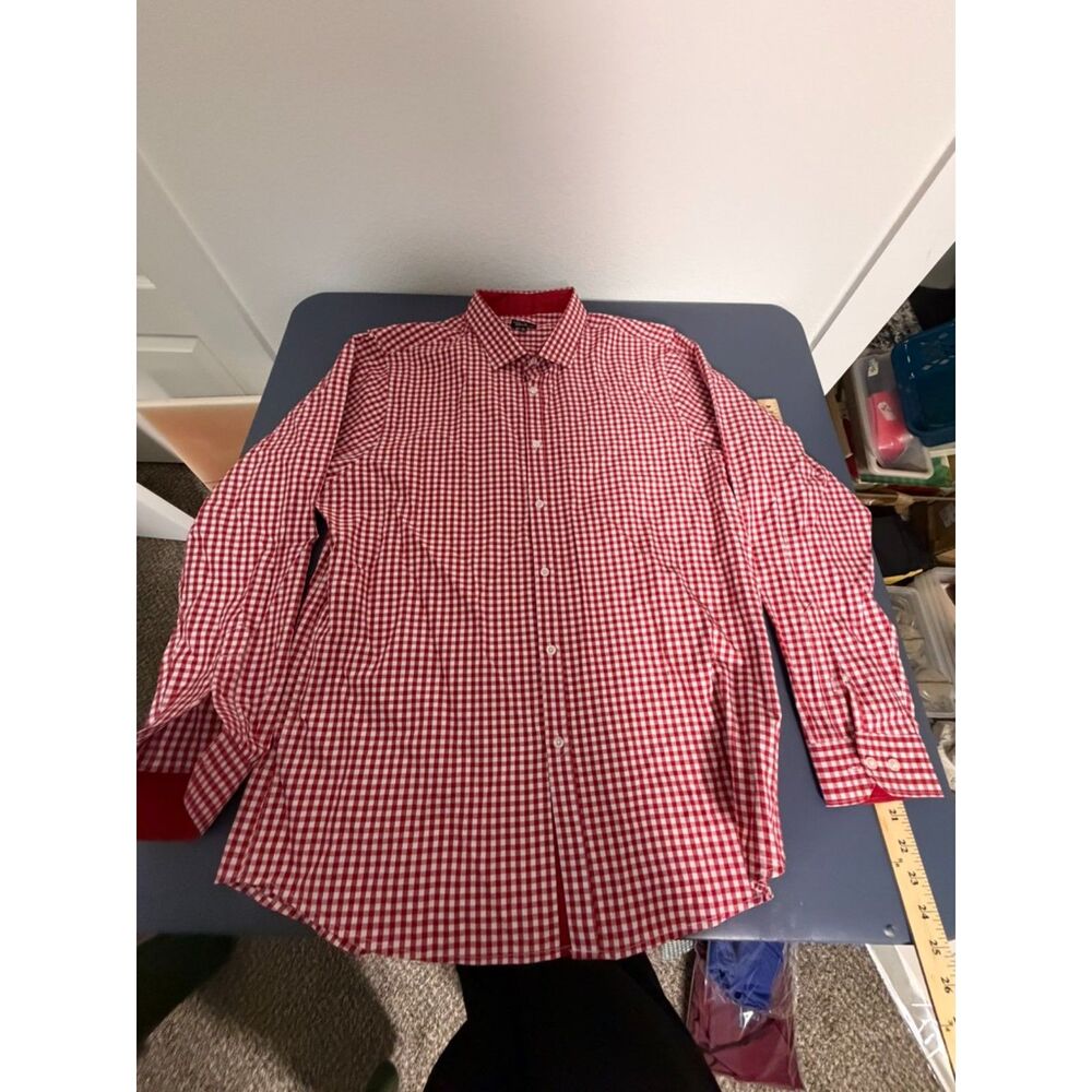 Galaxy Red check XL mens dress shirt